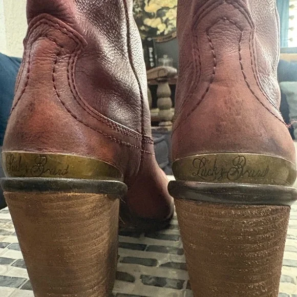 Vintage Lucky brand oxblood leather cowboy boots size 7.5‎ - Picture 8 of 15